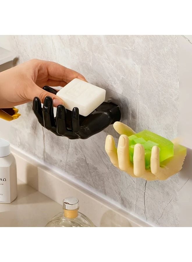 White Plastic Palm Wall Hook No Drill Easy Install Anti Rust Key Headphone Holder - Image 5