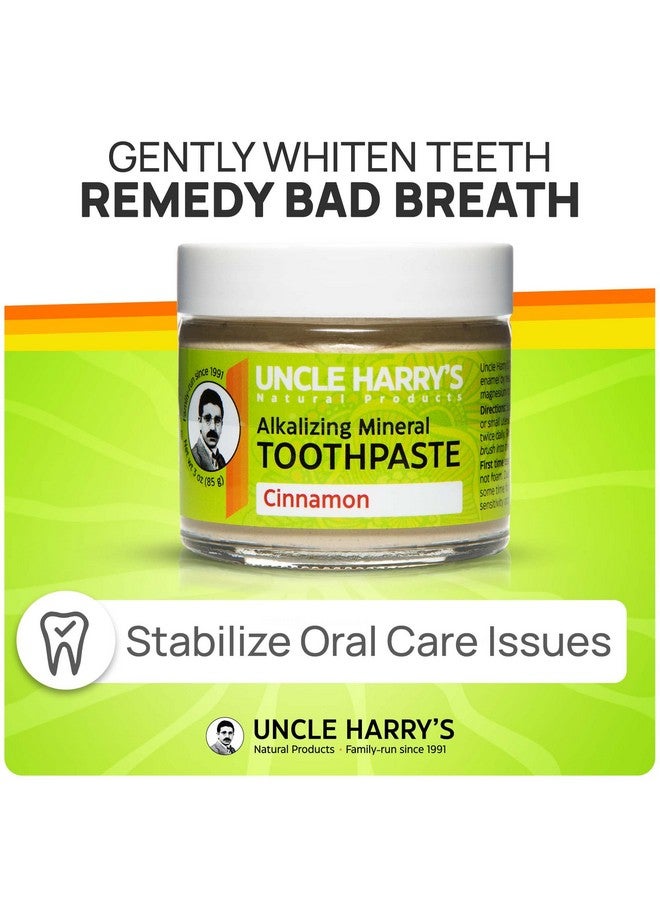 Uncle Harry's Cinnamon Remineralizing Toothpaste | Natural Whitening Toothpaste Freshens Breath & Promotes Enamel | Vegan Fluoride Free Toothpaste - Image 3