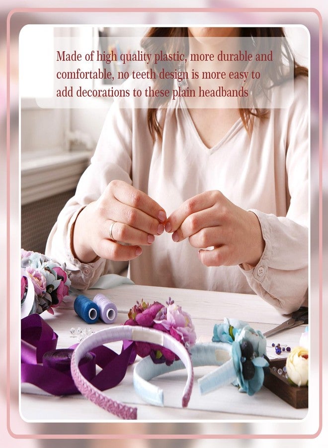 Hotop 100 Pcs Plastic Headbands Bulk 1 Inch Wide Craft No Teeth Plain Headbands DIY Hair Band Accessories for Girls Women (White,1 Inch Wide) - Image 4