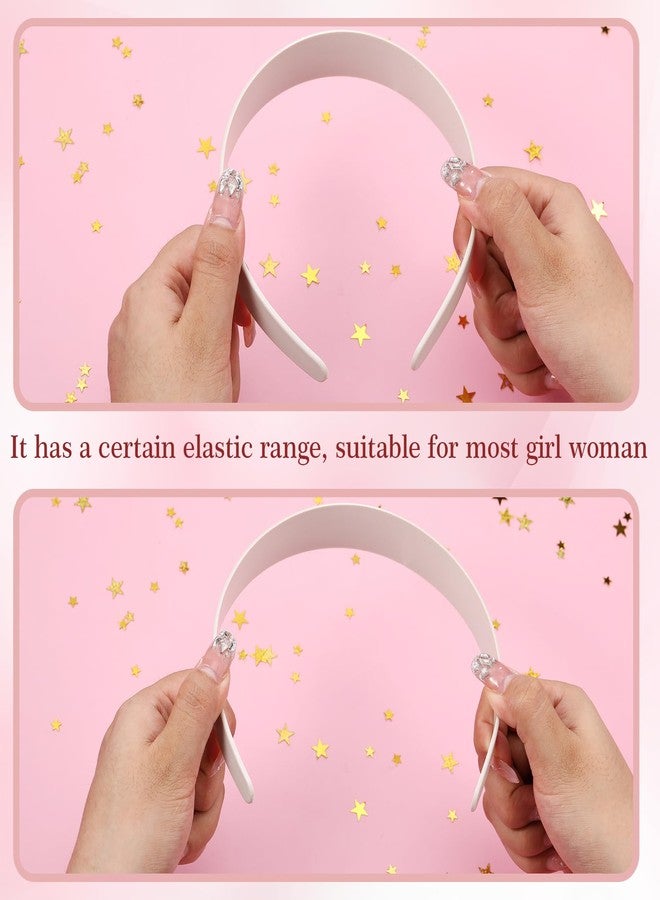 Hotop 100 Pcs Plastic Headbands Bulk 1 Inch Wide Craft No Teeth Plain Headbands DIY Hair Band Accessories for Girls Women (White,1 Inch Wide) - Image 3