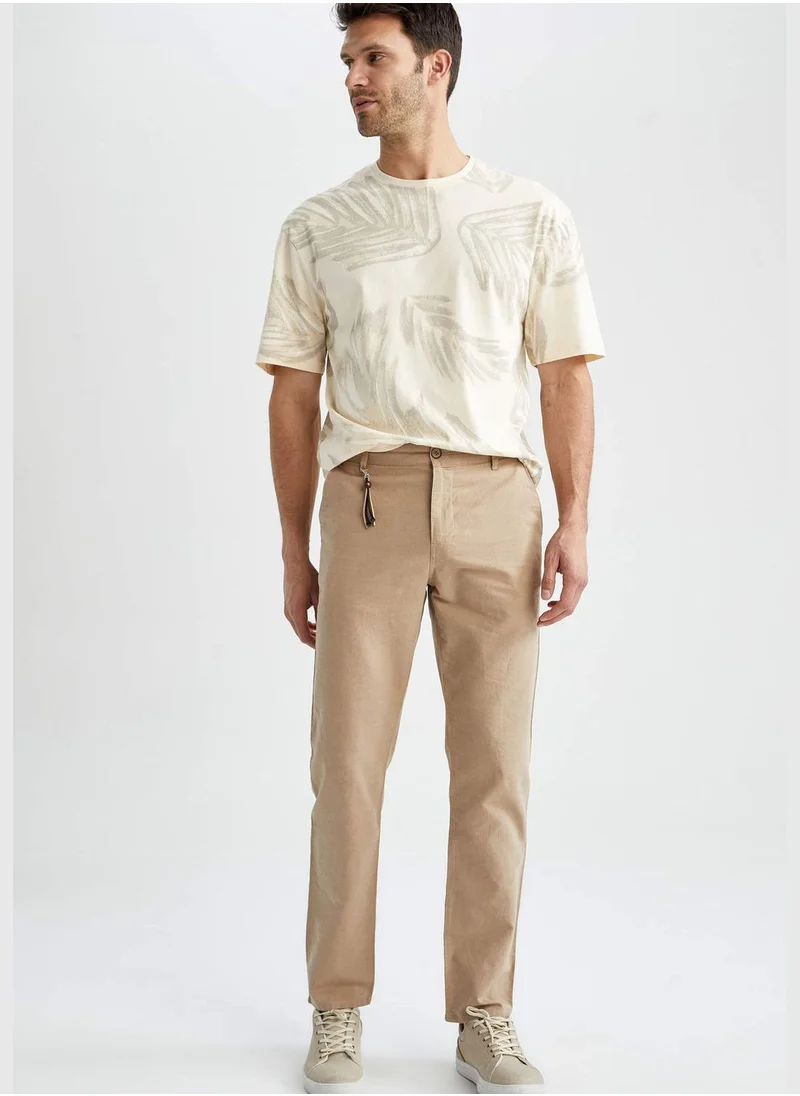 DeFacto Relax Fit Short Sleeve Palm Print T-Shirt