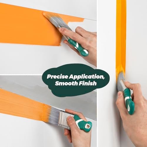 PinStone 3 Pack 2 Inch Angled Paint Brush Set, Synthetic Bristles, Easy Grip Rubber Short Handle, Smooth Finishes Paint Brushes for Painting Walls, Cabinets, Sash, Edge, Corner, Cut in, Trim, Touch up - Image 3