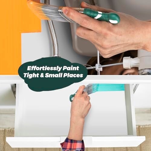 PinStone 3 Pack 2 Inch Angled Paint Brush Set, Synthetic Bristles, Easy Grip Rubber Short Handle, Smooth Finishes Paint Brushes for Painting Walls, Cabinets, Sash, Edge, Corner, Cut in, Trim, Touch up - Image 5