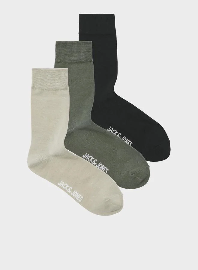 JACK & JONES Pack of 3 - Logo Cotton Blend Socks