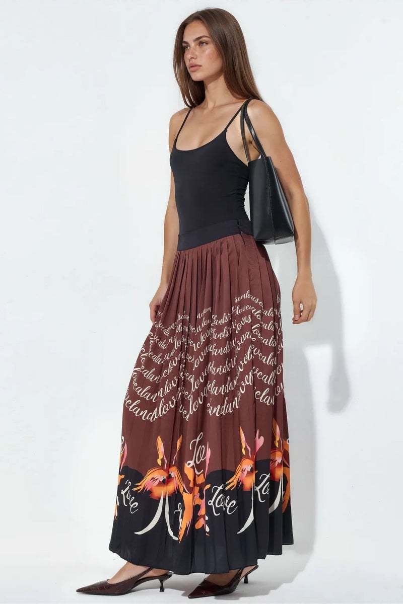 Jennyfer High-Waist Printed Midi Pleated Skirt - Image 2