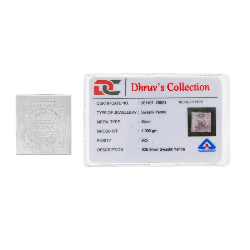 DHRUVS COLLECTION 925 Pure Silver Shree Yantra Hindu Vedic Symbol for Wealth Prosperity 1 Gram - Image 4