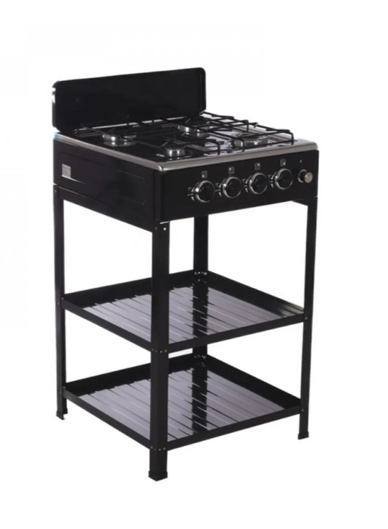 Black gas stove with four burners 