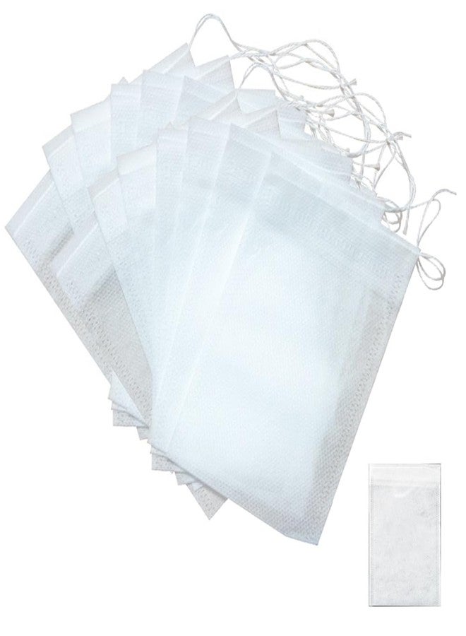 EYAKEG Tea Filter bags, safe and natural material, disposable tea infuser, empty tea bag with drawstring for loose leaf tea, set of 50（3.15 x 3.94 inch ） (White) - Image 1