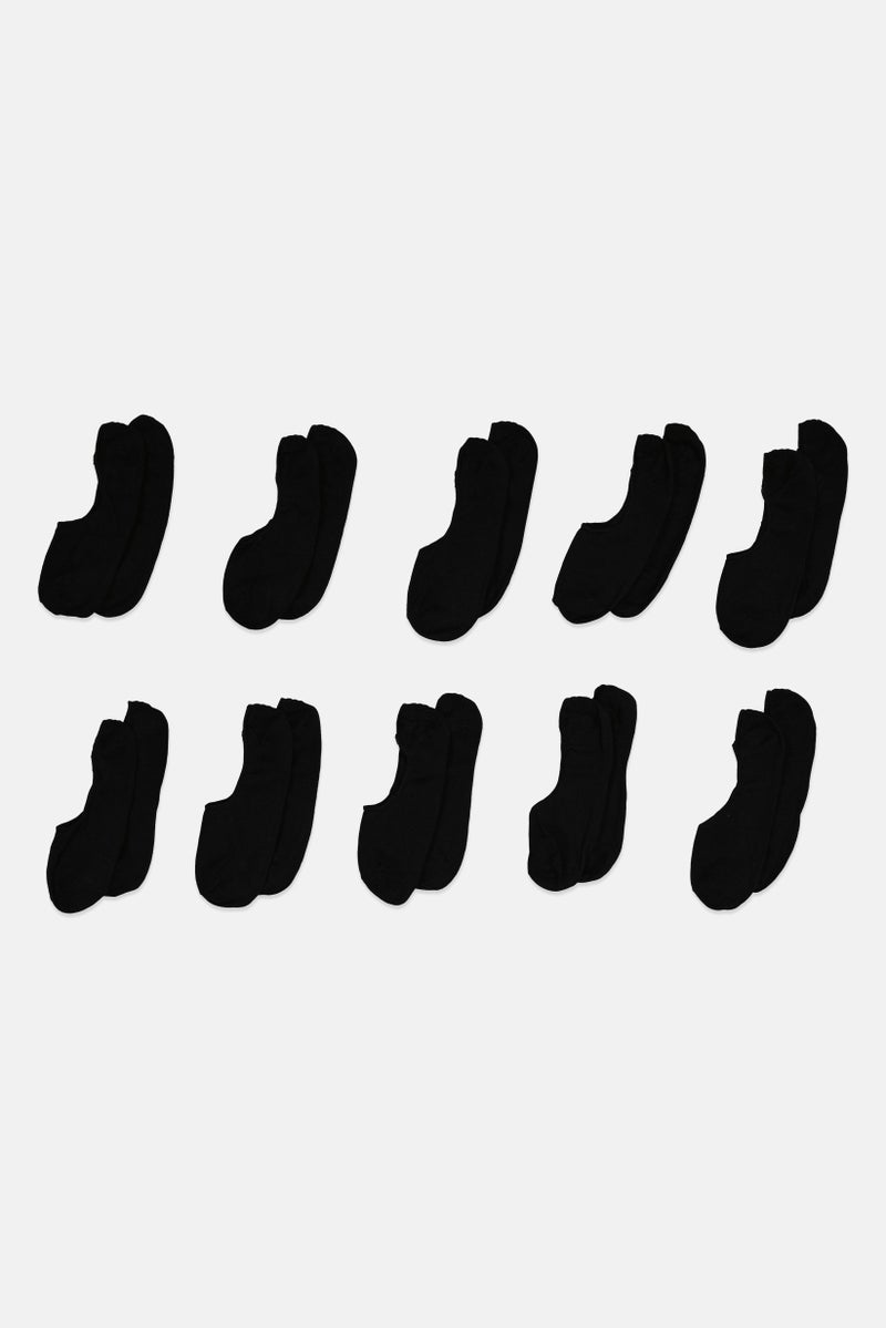 Jack Jones Men 10 Pairs Solid Short Socks, Black - Image 1