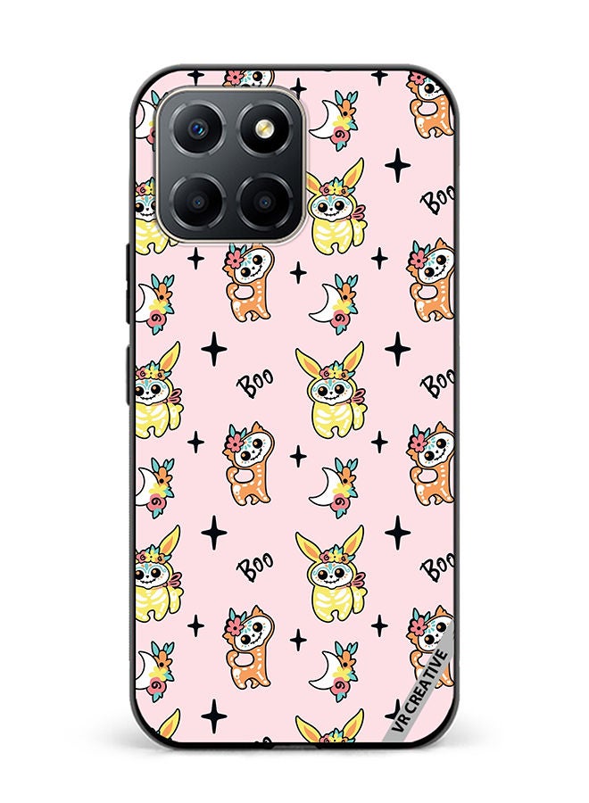 VR CREATIVE Protective Case Cover For Honor X6 Skeletons Of Cute Animals On Pink Design Multicolour - Image 1