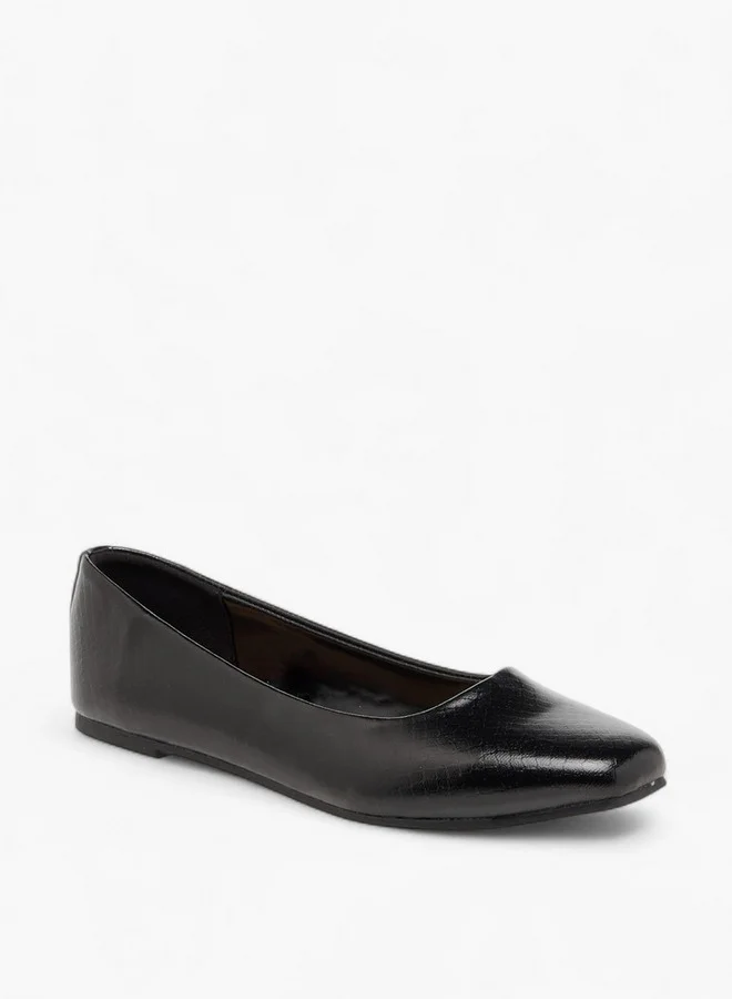 Flora Bella By Shoexpress Textured Slip-On Ballerina Shoes
