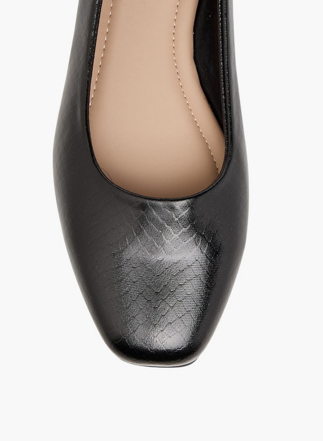 Flora Bella By Shoexpress Textured Slip-On Ballerina Shoes  - Image 4