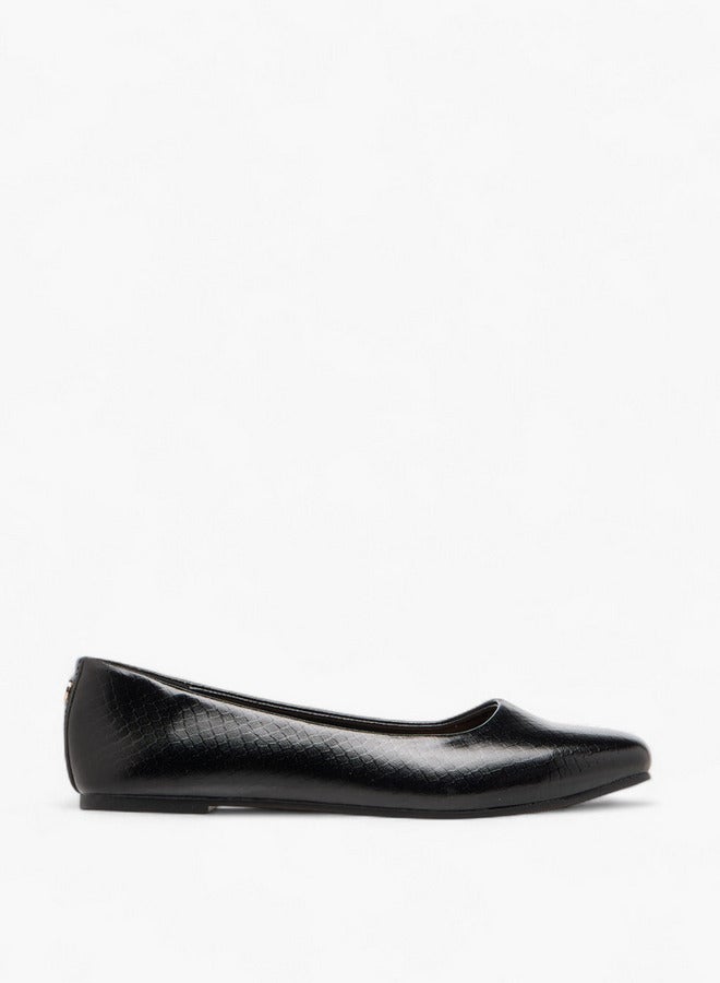 Flora Bella By Shoexpress Textured Slip-On Ballerina Shoes  - Image 3
