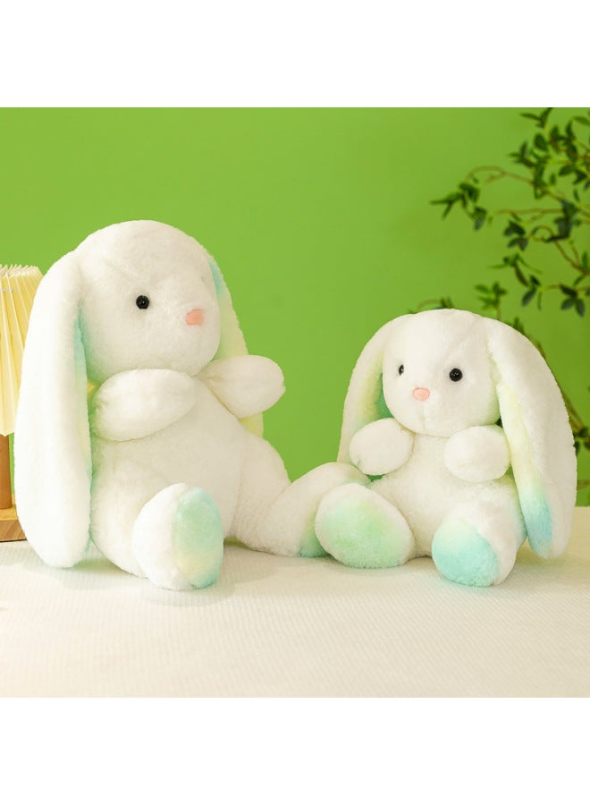 Ultra Soft Rabbit Plush Toy Doll Long Ear Rainbow Bunny Pillow Birthday Gift AURORA Brand Customizable European Style Plush Toys-Specifications:Blue-Eared Rainbow Rabbit-Color:40cm 370g  - Image 3