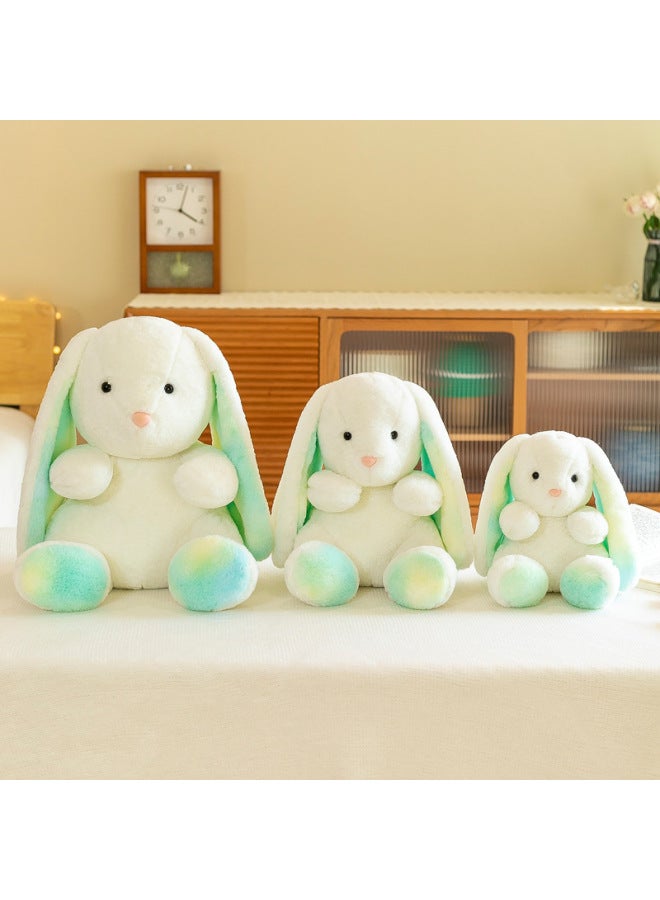 Ultra Soft Rabbit Plush Toy Doll Long Ear Rainbow Bunny Pillow Birthday Gift AURORA Brand Customizable European Style Plush Toys-Specifications:Blue-Eared Rainbow Rabbit-Color:40cm 370g  - Image 4