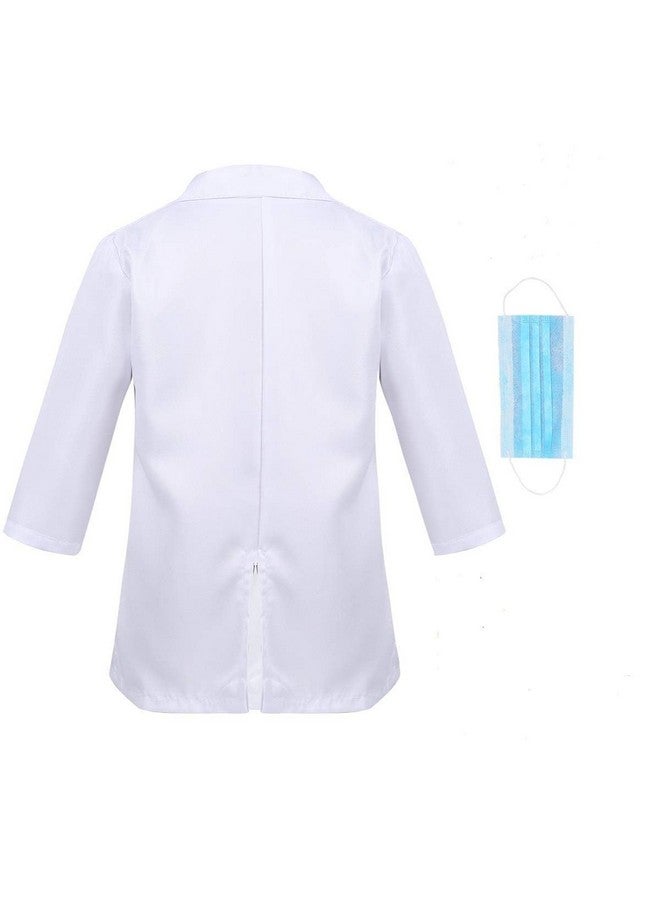 Dress To Impress Dc1003 Unisex Kids Doctor Coat Costumes Dress For Boys & Girls Set Of 4 (Doctor Coat, Stethoscope, Injections & Surgical Masks) - Polyester, White  - Image 3