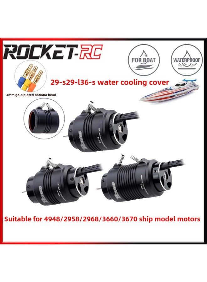 Water-Cooled Motor Housing Alloy Material For 4948/2958/2968/3660/3670 Boat Model Motors Rocke-RC Brand Remote Control Boat Parts-Color:29-S Water Cooled Jacket 2948 2958 Marine  - Image 2