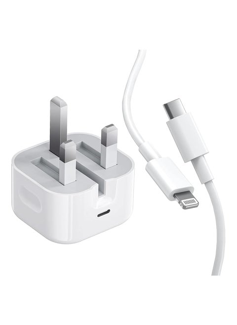Apple Certified PD Fast Charger for iPhone 20W PD USB-C Power Adapter with 1M USB-C to Lightning Cable, Apple Fast Charger Combo Compatible with iPhone 14 13 12 11 Pro Mini XS XR