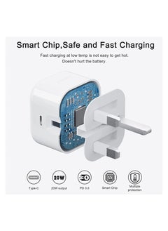GUDOO Apple Certified PD Fast Charger for iPhone 20W PD USB-C Power Adapter with 1M USB-C to Lightning Cable, Apple Fast Charger Combo Compatible with iPhone 14 13 12 11 Pro Mini XS XR  - Image 2