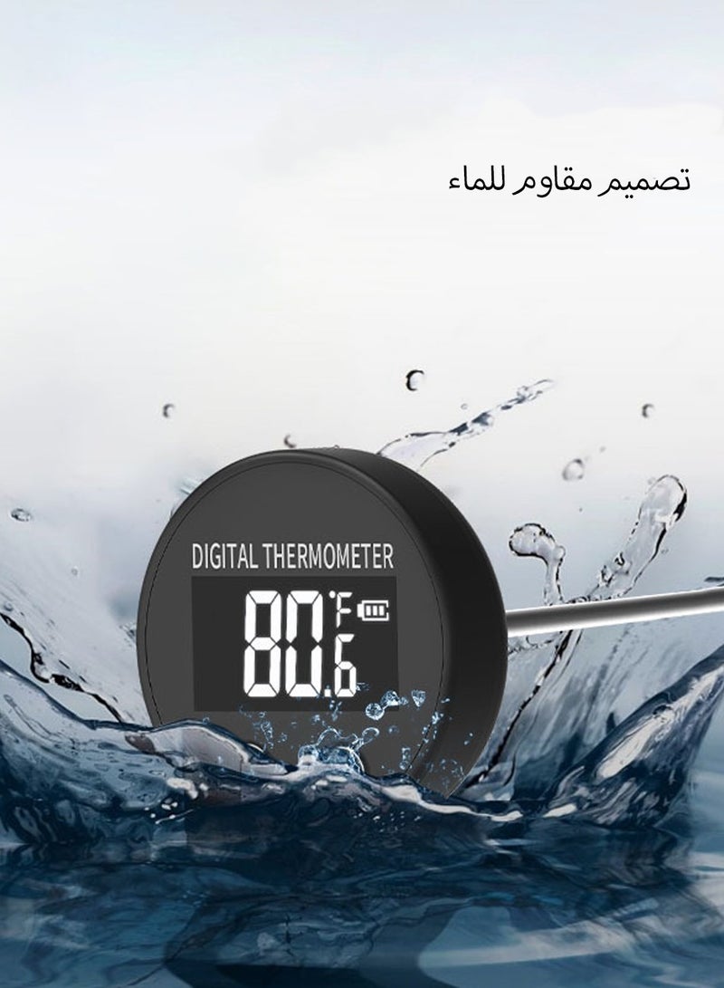 ميزان حرارة قهوة رقمي LED احترافي ، للحليب والقهوة والشاي والشواء ، أسود - Image 3