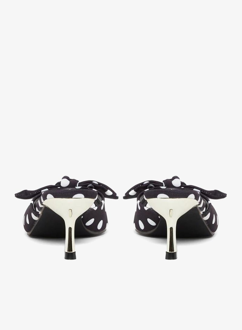 Styli Women Black Polka Dot Kitten Heel Sandals - Image 4