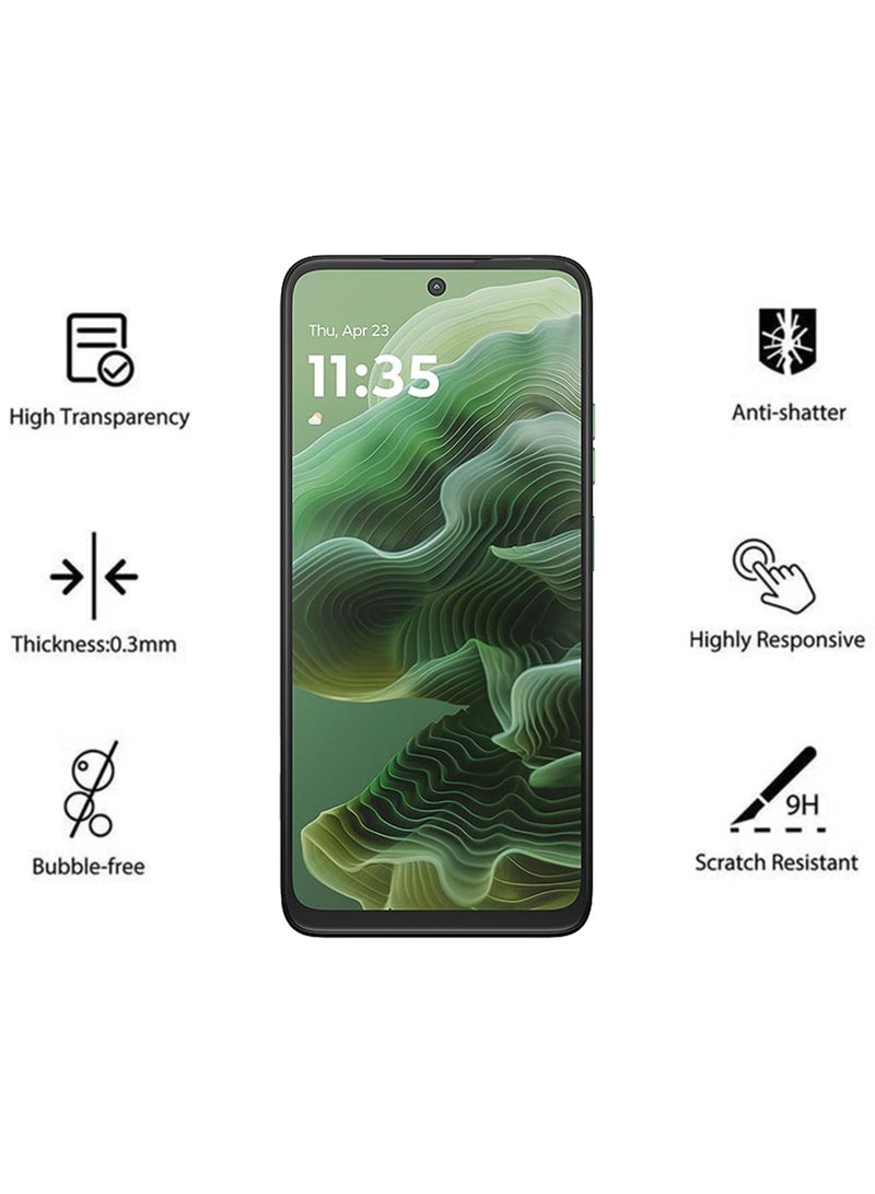 Motorola Moto G35 Screen Protector | Tempered Glass Compatible with Motorola Moto G35 | Screen Protector Full HD Quality Tempered Glass Anti-Scratch Edge to Edge Coverage with Easy Installation Kit - Black - Image 2