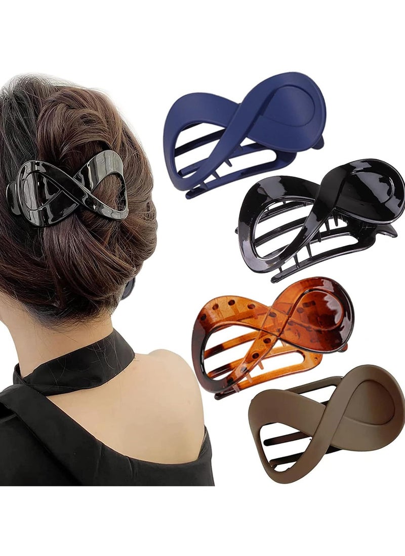 Goolsky Flat Hair Clips for Women Girls Thick Thin Hair 4Pcs French Concord Alligator Hair Clips Large Hair Claw Clips Matte Duck Billed Hair Clips Hair Accessories  - Image 1