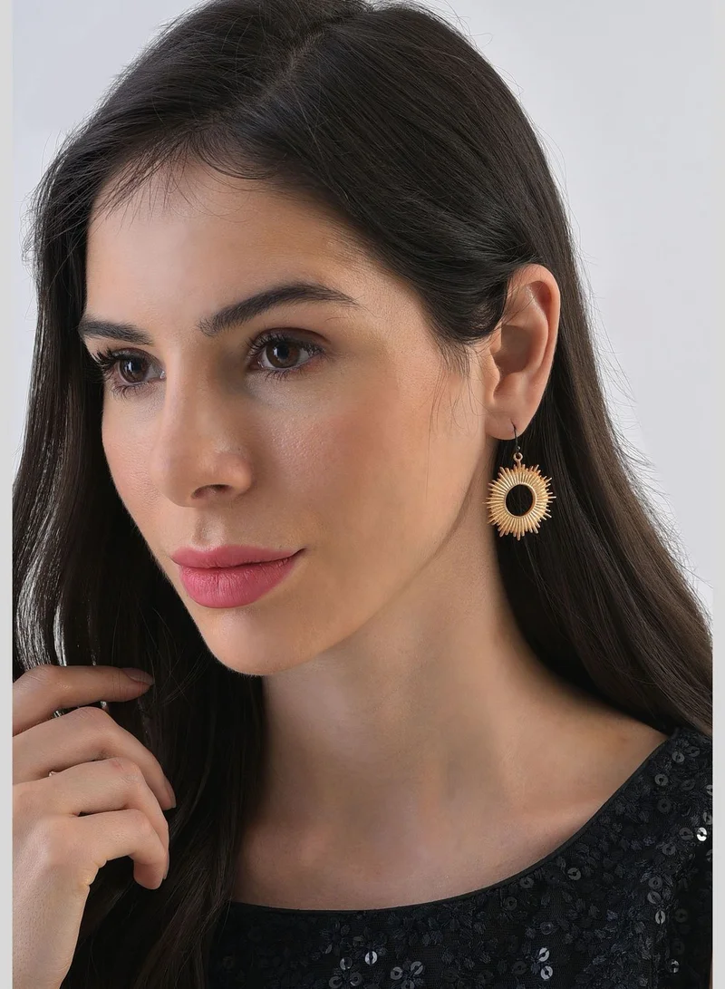 SOHI Gold Plated Designer Drop Earrings