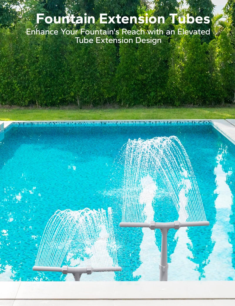 POOLHACKER Fountain Extension Tube - Dual Spray Water Fountains for Above Ground/Inground Pools, 2-in-1 Adjustable Waterfall Pool Sprinkler Fountain for Cooling & Relaxation, 3-Inch Height - Image 5