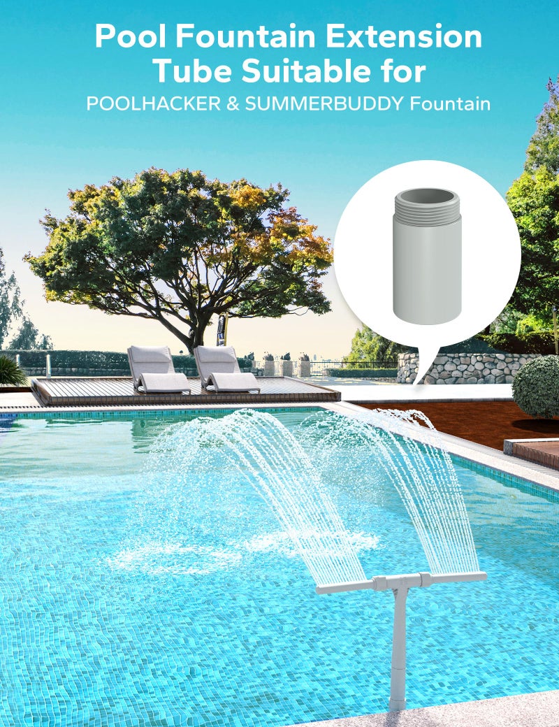 POOLHACKER Fountain Extension Tube - Dual Spray Water Fountains for Above Ground/Inground Pools, 2-in-1 Adjustable Waterfall Pool Sprinkler Fountain for Cooling & Relaxation, 3-Inch Height - Image 4