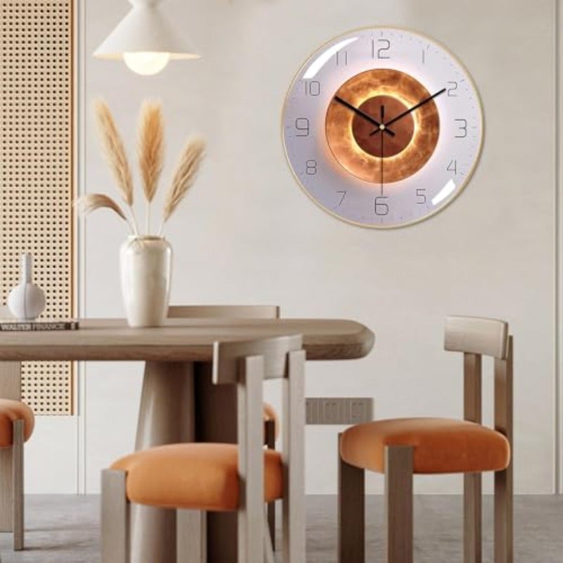 Modern Wall Clock Silent Non-Ticking Battery Operated Large Wall Clock for Bedroom Living Room Office Classroom Decor Easy to Hang Durable Home and Office Clock Gold Frame-b - Image 2