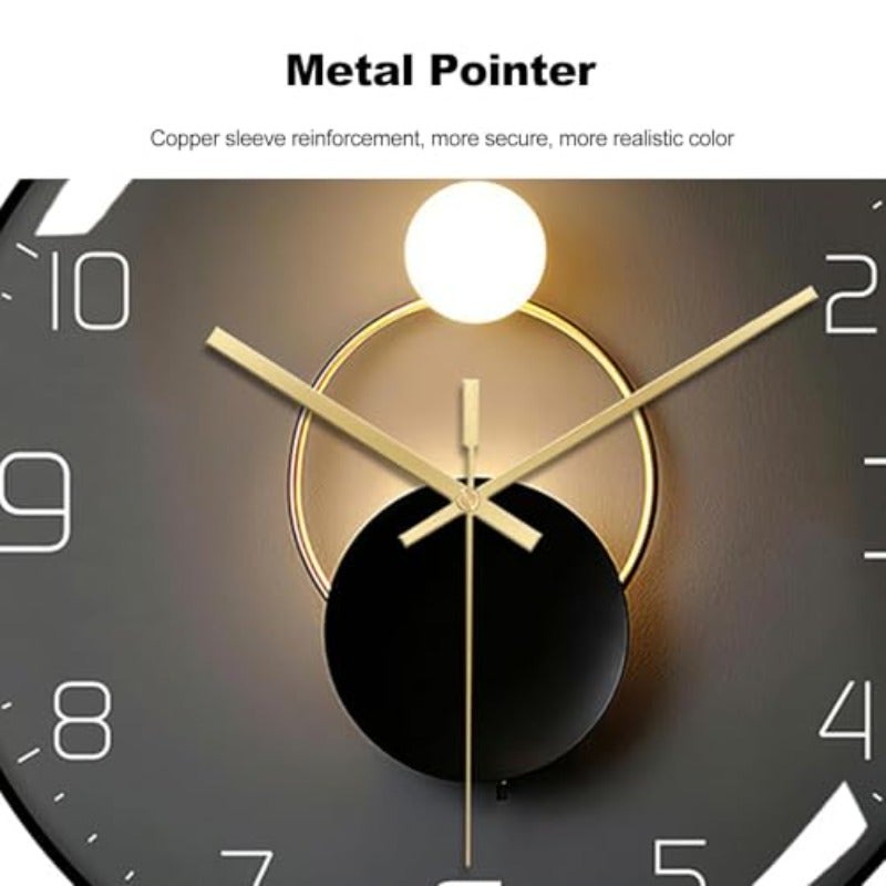 Modern Wall Clock Silent Non-Ticking Battery Operated Large Wall Clock for Bedroom Living Room Office Classroom Decor Easy to Hang Durable Home and Office Clock Gold Frame-b - Image 5