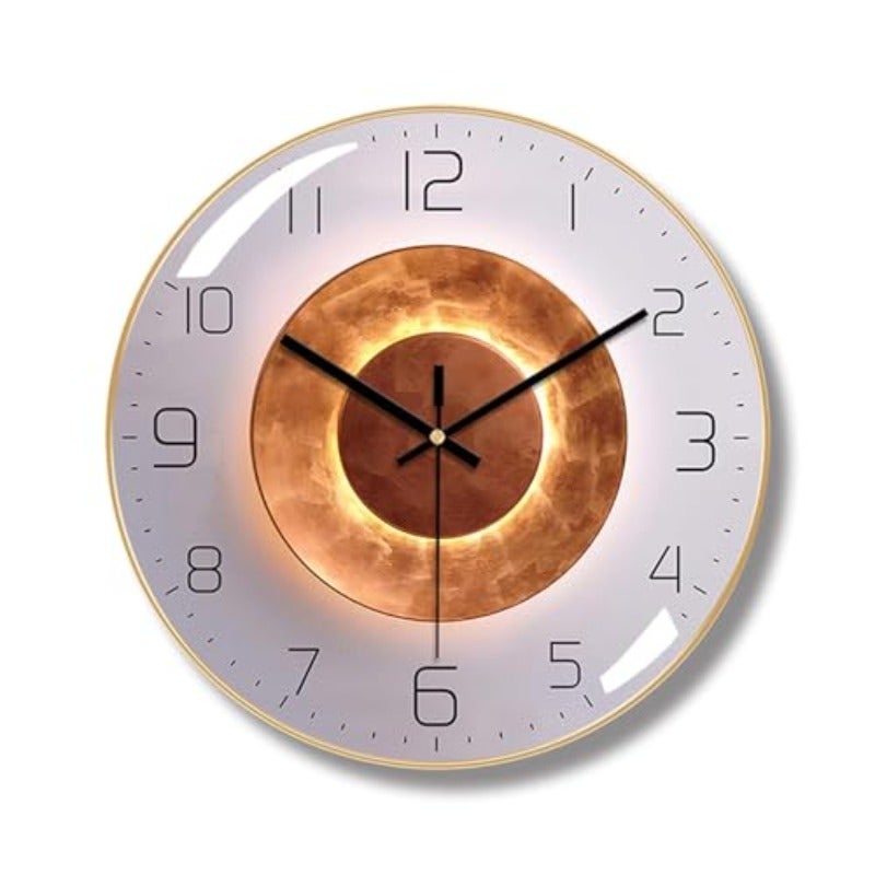 Modern Wall Clock Silent Non-Ticking Battery Operated Large Wall Clock for Bedroom Living Room Office Classroom Decor Easy to Hang Durable Home and Office Clock Gold Frame-b - Image 1