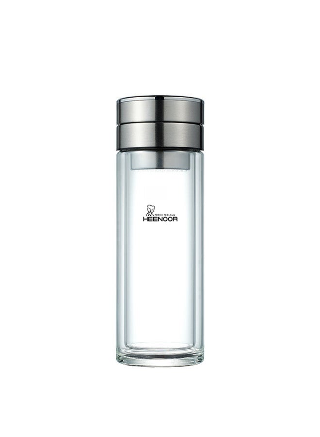 Heenoor Double-Layer Glass Tea Cup Men'S Tea Water Separation Cup High-End Tea Brewing Cup Car-Mounted Water Cup Xn-9339 Original Color 340Ml - Image 5