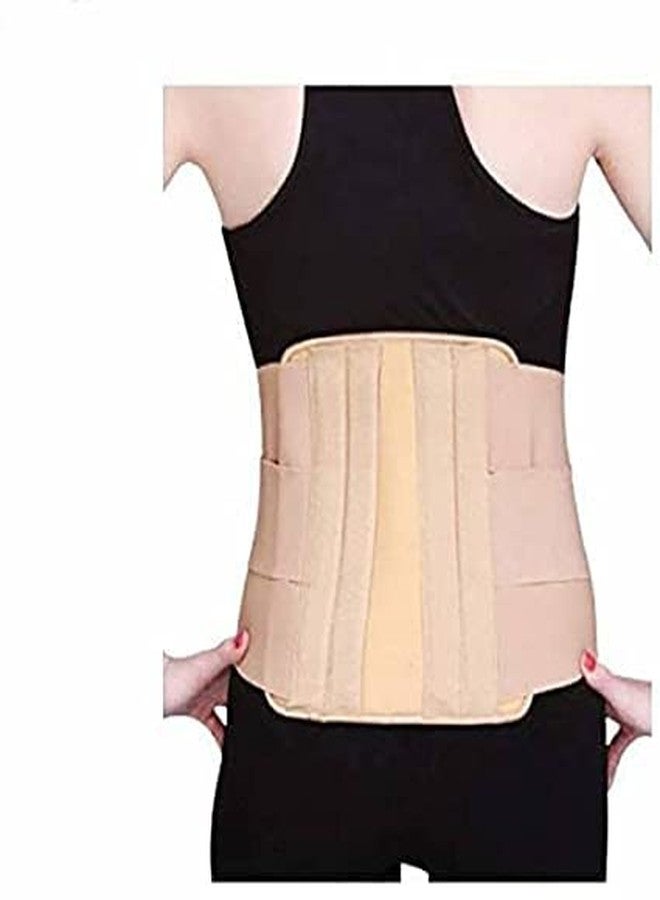 KUDIZE Lumbar Sacral (L.S.) Belt Contoured Spinal Brace Spondylosis Acute Chronic Mild Lower Back Pain Osteoporosis Slip Disc Post Disketomy care Fracture Injuries Double Elastic Lock Abdominal Belt Long working Travel Back Support Beige (Large) - Image 1