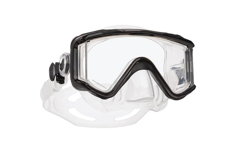 SCUBAPRO Crystal Vu Plus Scuba Mask Without Purge Valve, with Ultra Clear Tri Lens for Diving, Black/Gray - Image 2