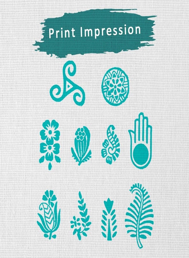 TwoGrams Wooden Indian Traditional Design Printing Stamps/Blocks for Printing Saree Border/Dresses/Craft Card Making/Scrapbook/Clay Pottery (Set of 10) - Image 3