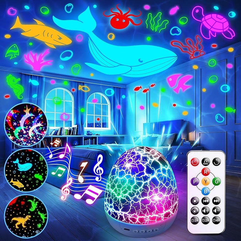 Staryou sensory lights for kids sound machine night light projector sensory toys for autism kids toys for kids ages 3-10 15 3D movie white noise light - Image 1