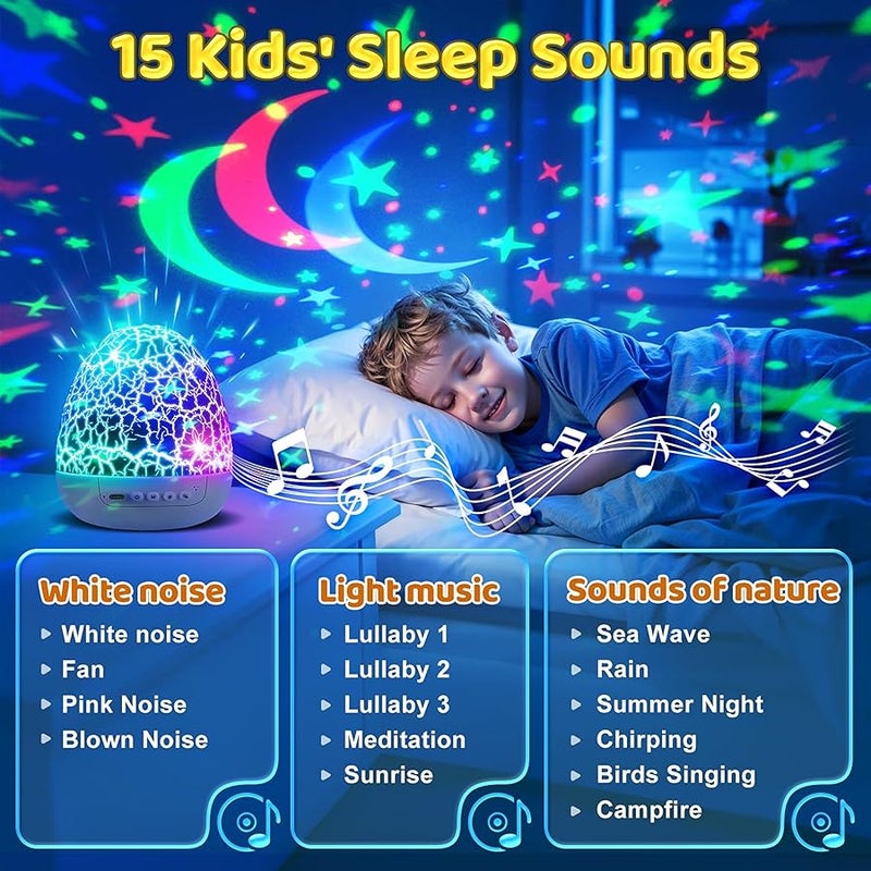 Staryou sensory lights for kids sound machine night light projector sensory toys for autism kids toys for kids ages 3-10 15 3D movie white noise light - Image 3