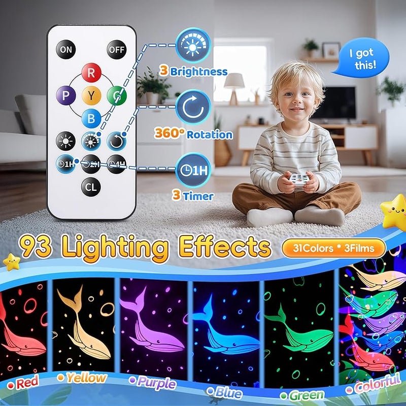 Staryou sensory lights for kids sound machine night light projector sensory toys for autism kids toys for kids ages 3-10 15 3D movie white noise light - Image 5