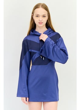Reebok Women Sportswear Fit Outdoor Hooded Dress, Teal Blue  - Image 1