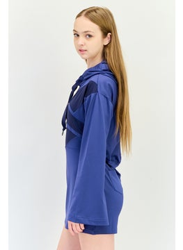 Reebok Women Sportswear Fit Outdoor Hooded Dress, Teal Blue  - Image 4