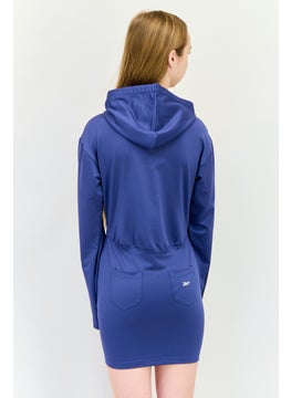Reebok Women Sportswear Fit Outdoor Hooded Dress, Teal Blue  - Image 2