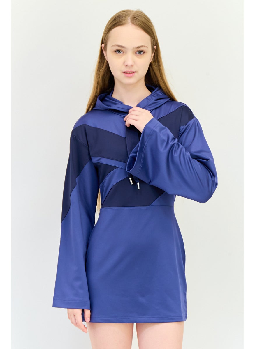 Reebok Women Sportswear Fit Outdoor Hooded Dress, Teal Blue  - Image 1