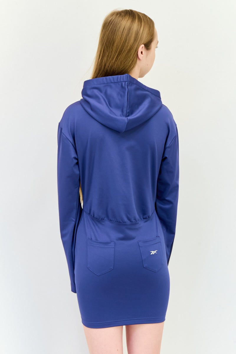 Reebok فستان رياضي نسائي مناسب في الهواء الطلق بغطاء رأس، أزرق مائل إلى الأخضر - Image 4