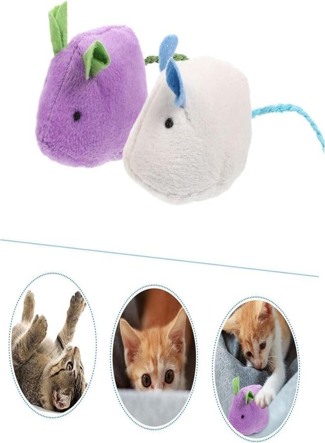Pups&Pets مجموعة ألعاب الفئران القطيفة المحشوة بالنعناع البري وكرة الإسفنج من Pups&Pets، قطعتان، ألعاب حيوانات محشوة ممتعة للقطط الصغيرة والقطط الكبيرة (قد تختلف الألوان). - Image 3