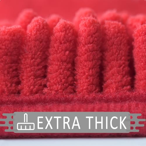 Flotstiga Bathroom Rugs Sets 2 Piece,Super Absorbent Soft,Thick,Machine Washable Chenille Bath Mat,Non Slip Toilet Floor Rug,Bath Mats for Bathroom,20x32 Plus 20x20 U Shape,Red - Image 5