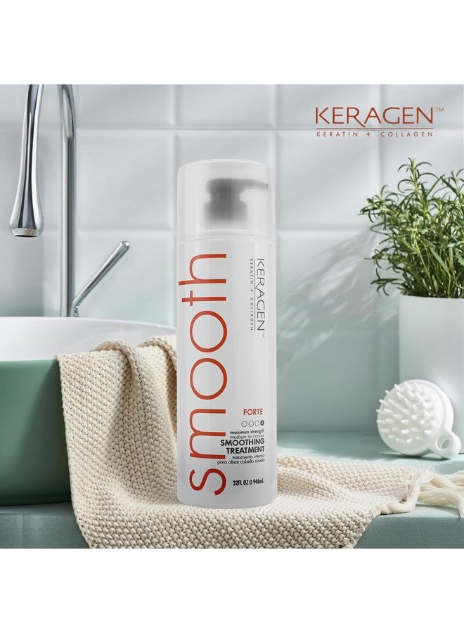 Keragen - Brazilian Smoothing Keratin Hair Treatment, Blowout Straightening System for Dry and Damaged Hair - Forte, Sulfate Free - Eliminates Curls and Frizz, Medium to Coarse Hair (32 Oz) - Image 2