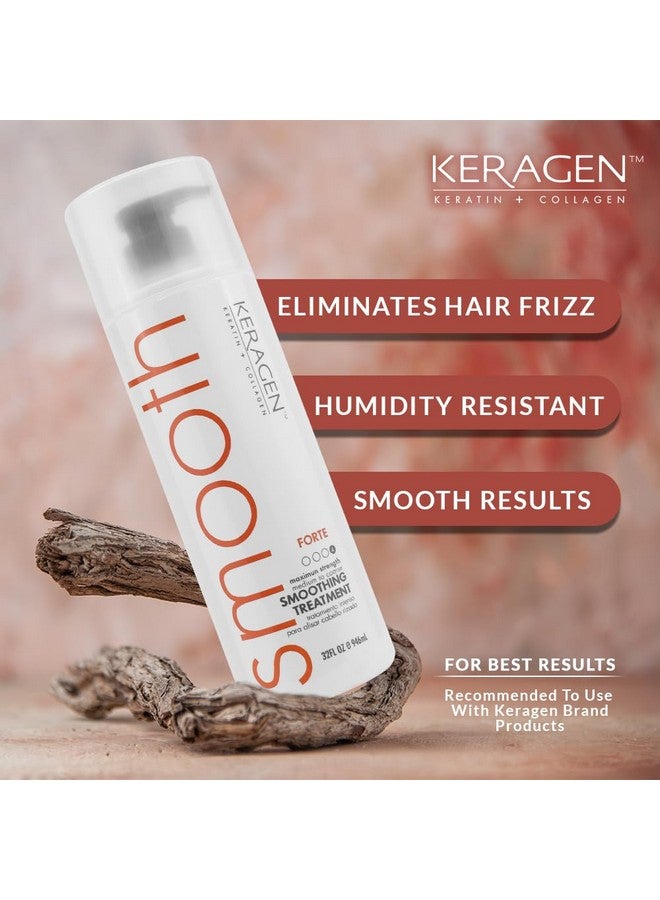 Keragen - Brazilian Smoothing Keratin Hair Treatment, Blowout Straightening System for Dry and Damaged Hair - Forte, Sulfate Free - Eliminates Curls and Frizz, Medium to Coarse Hair (32 Oz) - Image 3