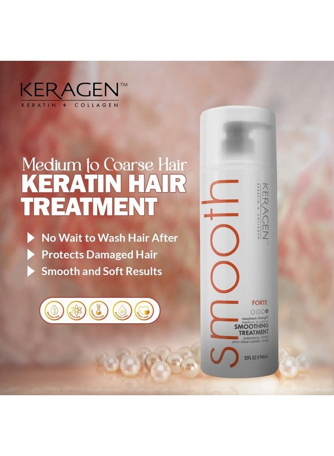 Keragen - Brazilian Smoothing Keratin Hair Treatment, Blowout Straightening System for Dry and Damaged Hair - Forte, Sulfate Free - Eliminates Curls and Frizz, Medium to Coarse Hair (32 Oz) - Image 5